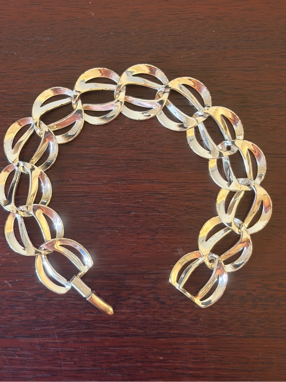 Vintage Signed Napier Silver Tone Link Statement Bracelet